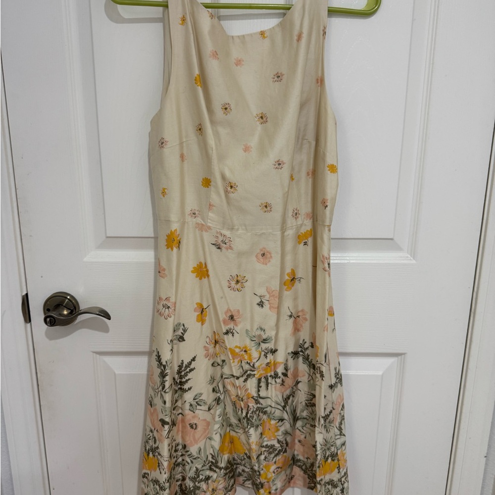 LOFT Cream Floral Mini Dress